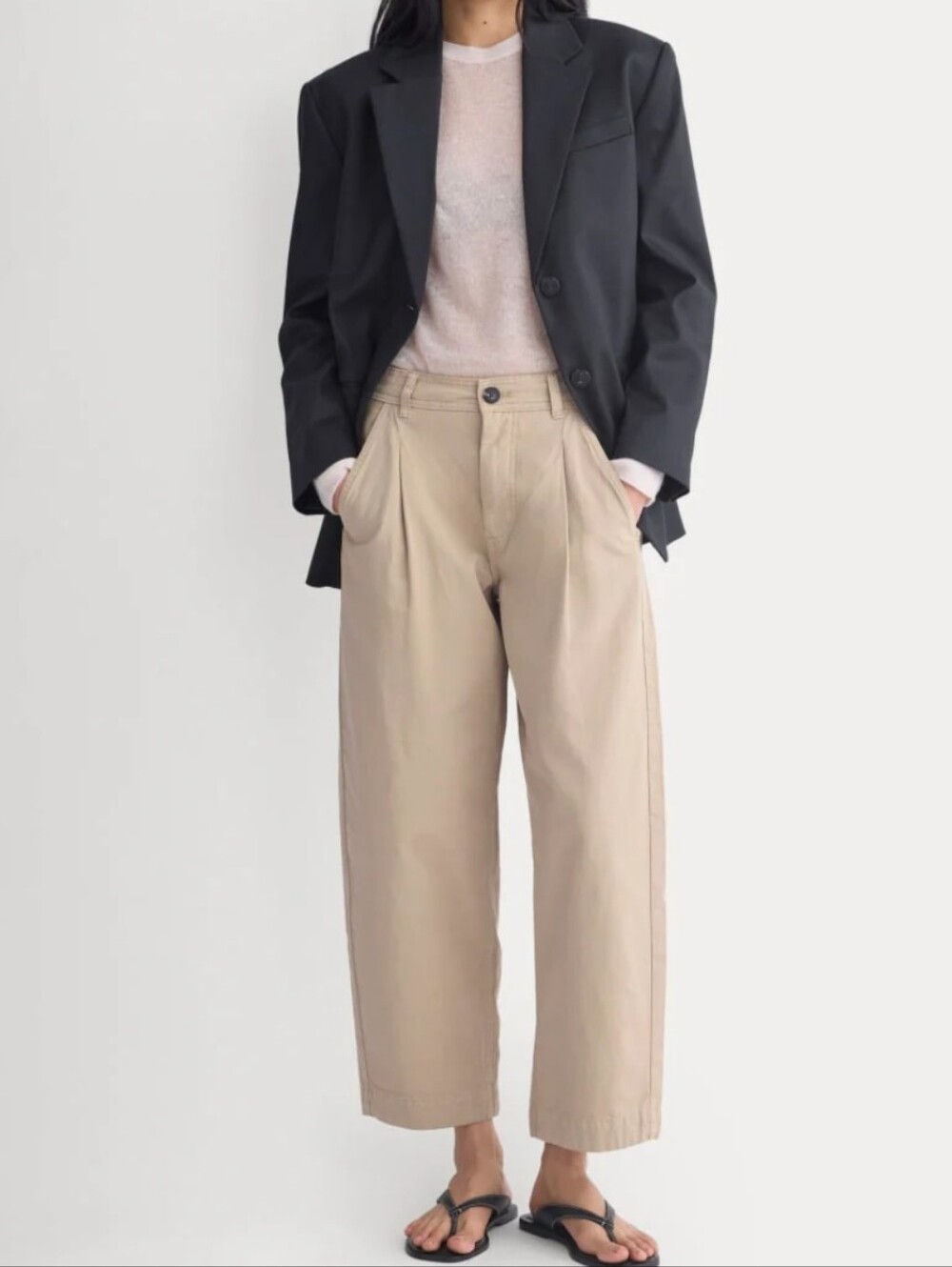 Everlane Mid Rise Wide-Leg Women's Barel Ankle Pantssummer Comfy Sz 2 Preppy